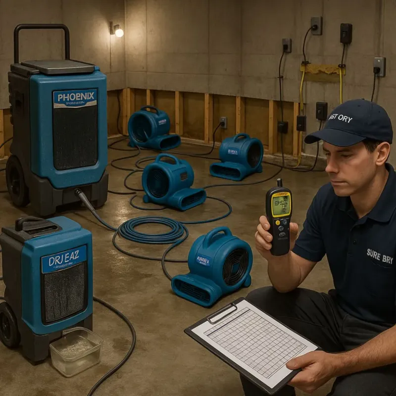 Structural Drying and Dehumidification process in Lakes, AK